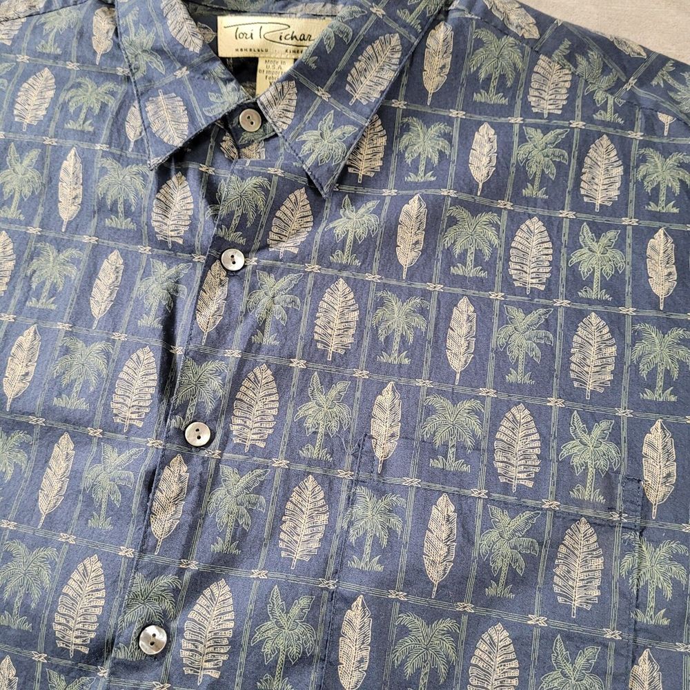 Tori Richard Honolulu Hawaiian Button Up Shirt Graphic Print Palm Tree Size XL‎ - Picture 3 of 10